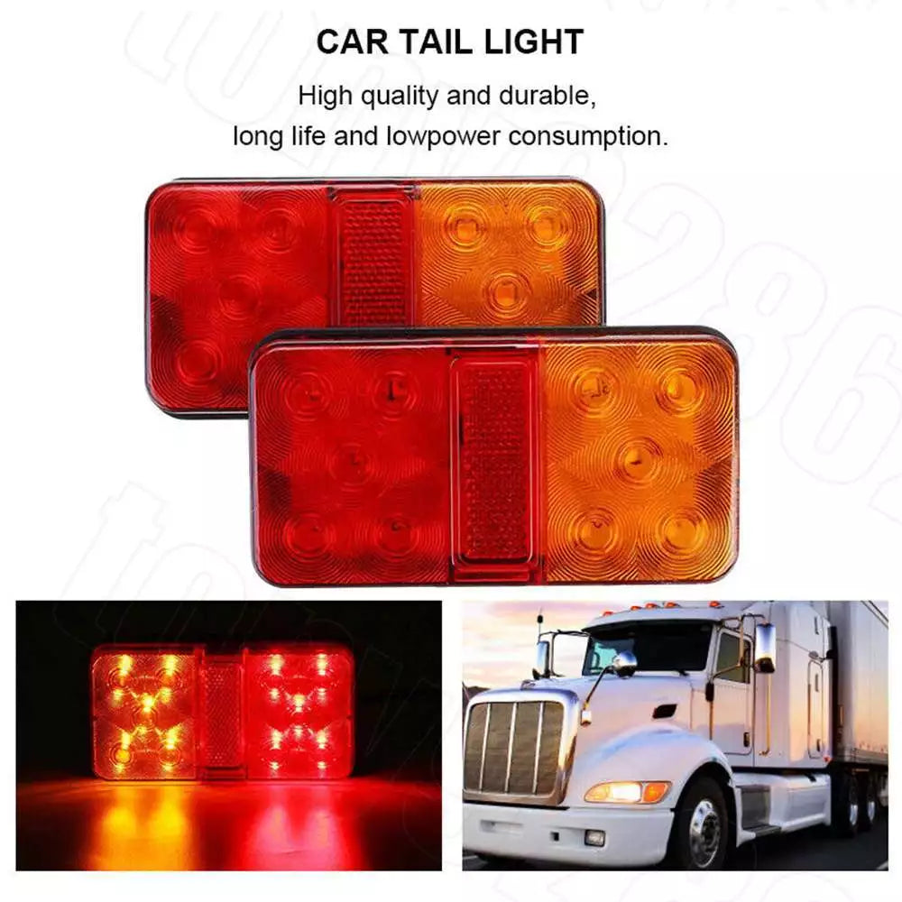 Twin Pack | 10 LED Trailer Tail Lights, Stop Indicator, Rear Lamp (150x80x30) - South East Clearance Centre