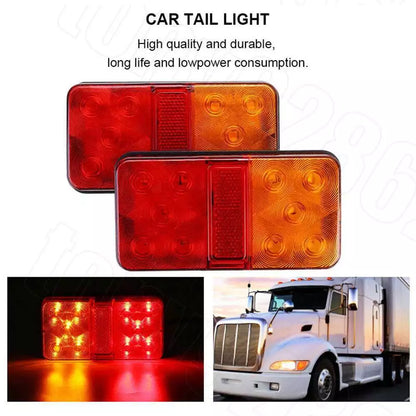 Twin Pack | 10 LED Trailer Tail Lights, Stop Indicator, Rear Lamp (150x80x30) - South East Clearance Centre