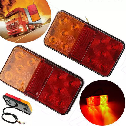 Twin Pack | 10 LED Trailer Tail Lights, Stop Indicator, Rear Lamp (150x80x30) - South East Clearance Centre