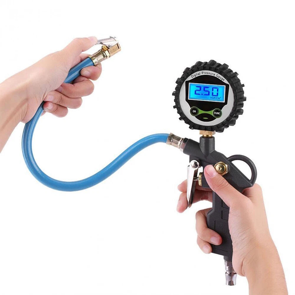 Digital Tire Inflator Pressure Gauge Car Air Line Tyre Pump Compressor 0-220 PSI - South East Clearance Centre