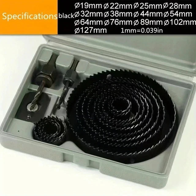 16-Piece Holesaw Set – 19mm to 127mm (Wood & Thin Sheet Metal)