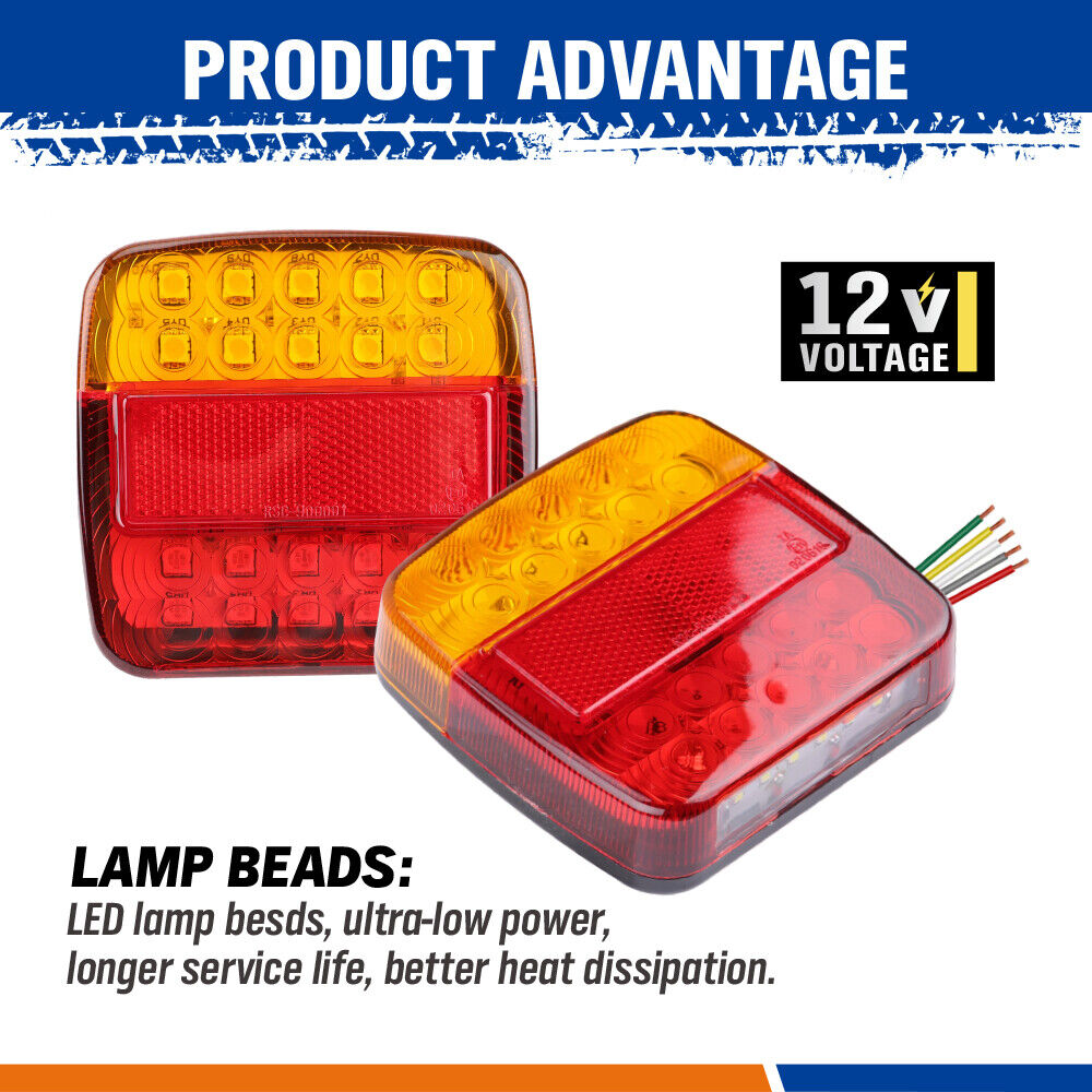 Twin Pack LED Stop Indicator Trailer Tail Lights - South East Clearance Centre