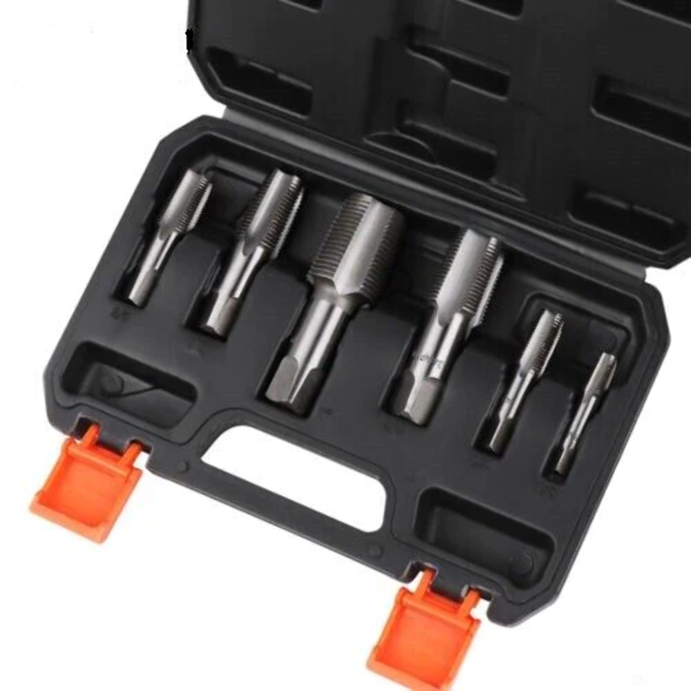 6 Piece NPT Pipe Tap Set Thread Tap Screw Tool 1/8" 1/4" 3/8" 1/2" 3/4" 1" - South East Clearance Centre