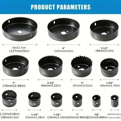 16-Piece Holesaw Set – 19mm to 127mm (Wood & Thin Sheet Metal)