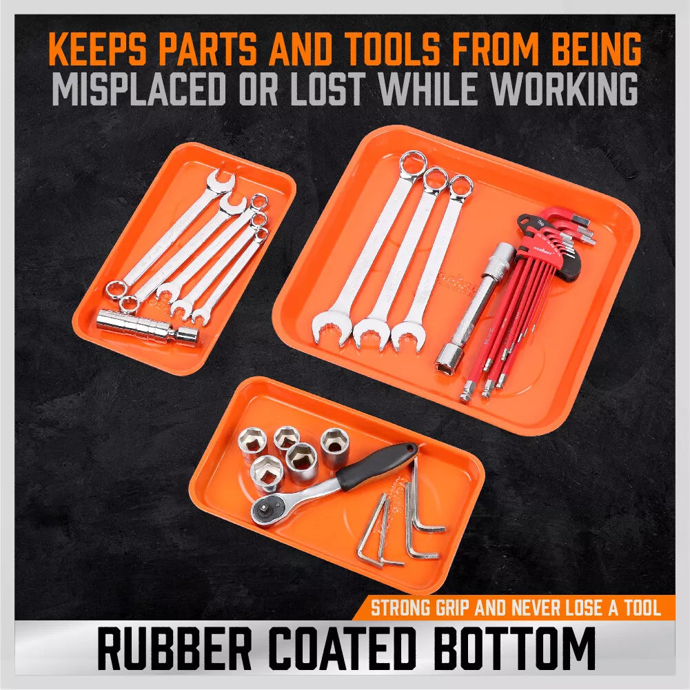 3 Piece Magnetic Tool Parts Tray Organiser Set - South East Clearance Centre