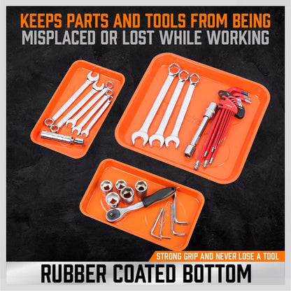3 Piece Magnetic Tool Parts Tray Organiser Set - South East Clearance Centre