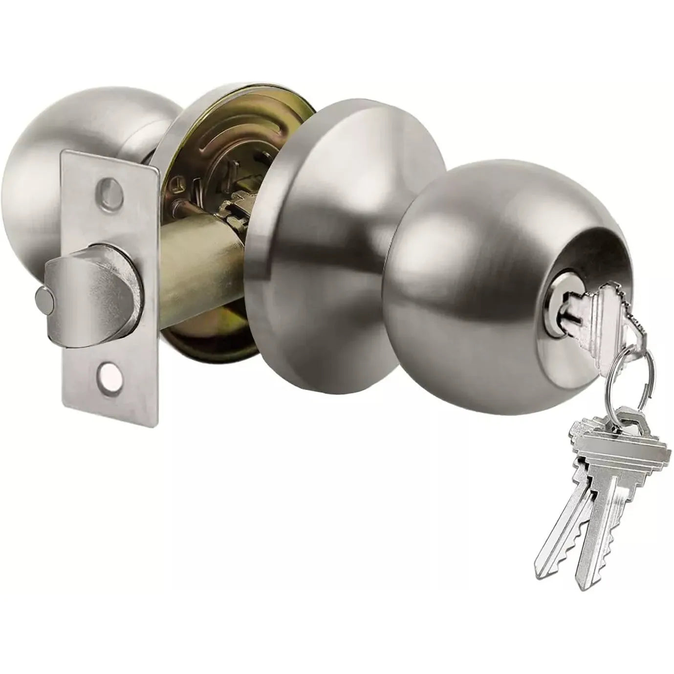 Privacy/Entrance Door lock set Round Door Handle Set - South East Clearance Centre