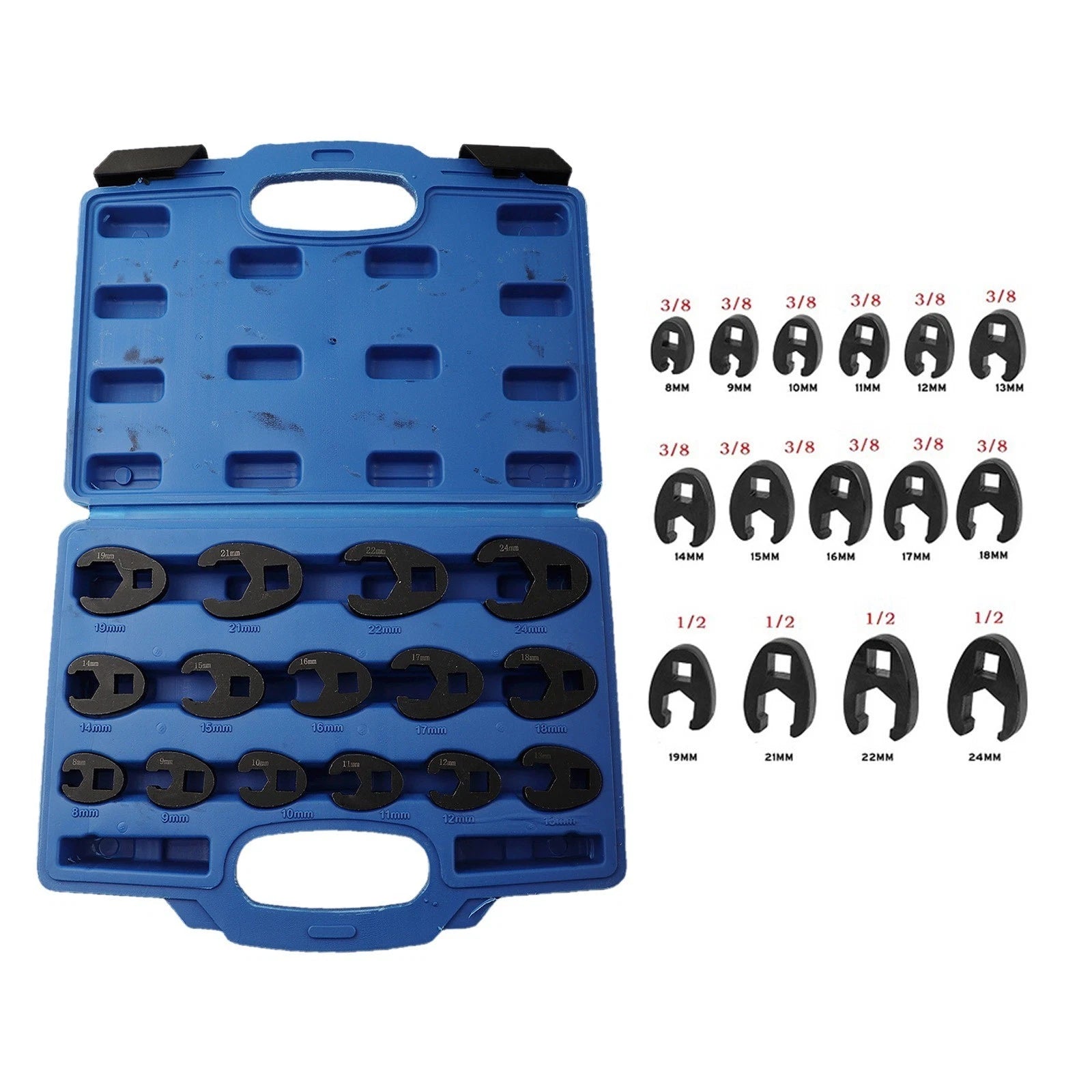 15 pieces Crowfoot Flare Nut Wrench Socket Set - South East Clearance Centre