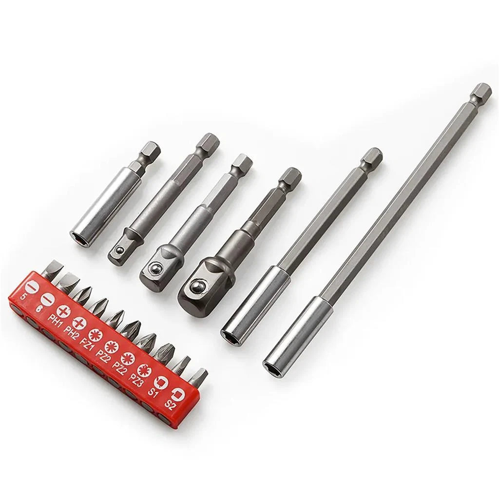 16pc Magnetic Bit Holder Screwdriver Driver Socket Adaptor Bit Set