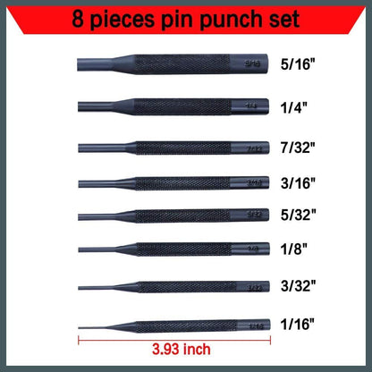 8 Piece Pin Punch Set, Imperial 1/16" - 5/16" - South East Clearance Centre
