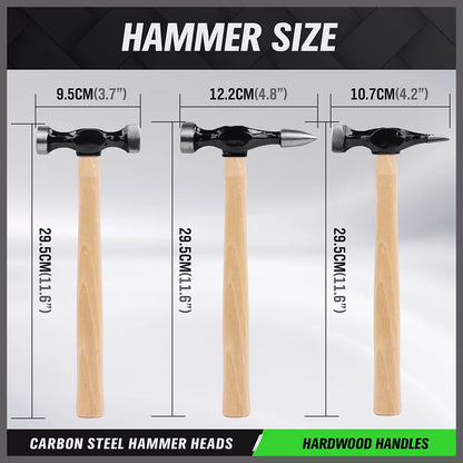 7 Piece Dolly Car Dent Dint Auto Body Panel Repair Tool Kit Wooden Handles Beating Hammers - South East Clearance Centre
