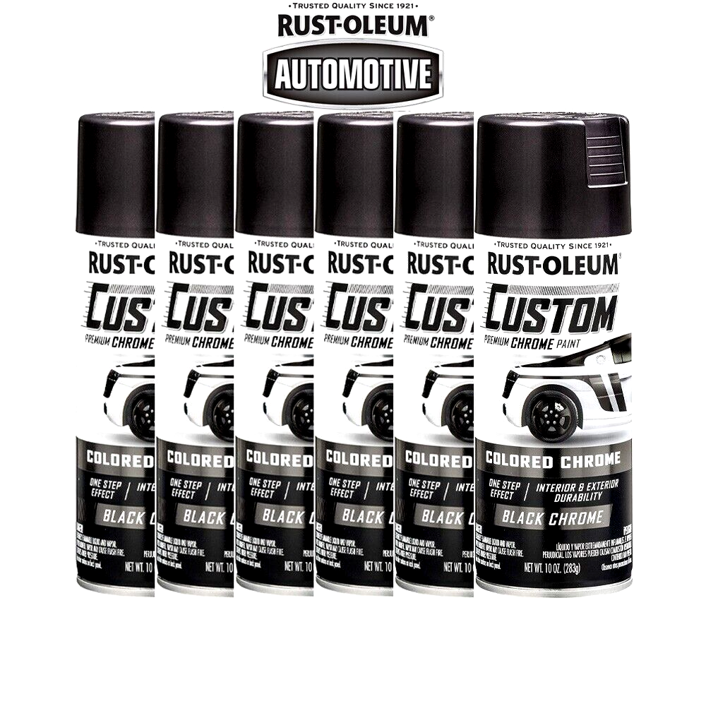 Rust-oleum Custom Lacquer Chrome Black 312g - 343346 (6 Cans) - South East Clearance Centre