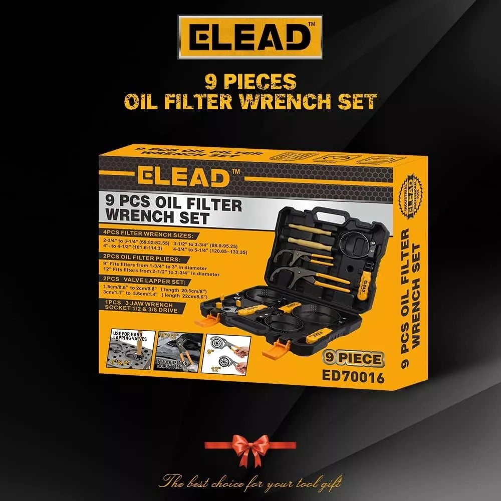 9 Piece Oil Filter Wrench Set 2-3/4" - 5-1/4" - South East Clearance Centre