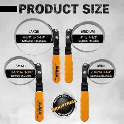 9 Piece Oil Filter Wrench Set 2-3/4" - 5-1/4" - South East Clearance Centre