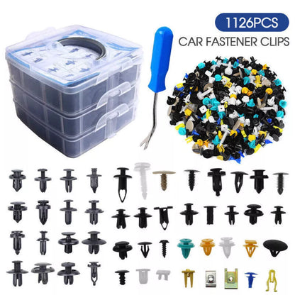 1126 piece Auto Car Trim Body Door Trim Panel Push Fastener Clip Assortment Kit - South East Clearance Centre