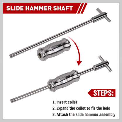 9Pcs Inner Bearing Puller Set Slide Hammer Internal Blind Hole Remover Tool - South East Clearance Centre
