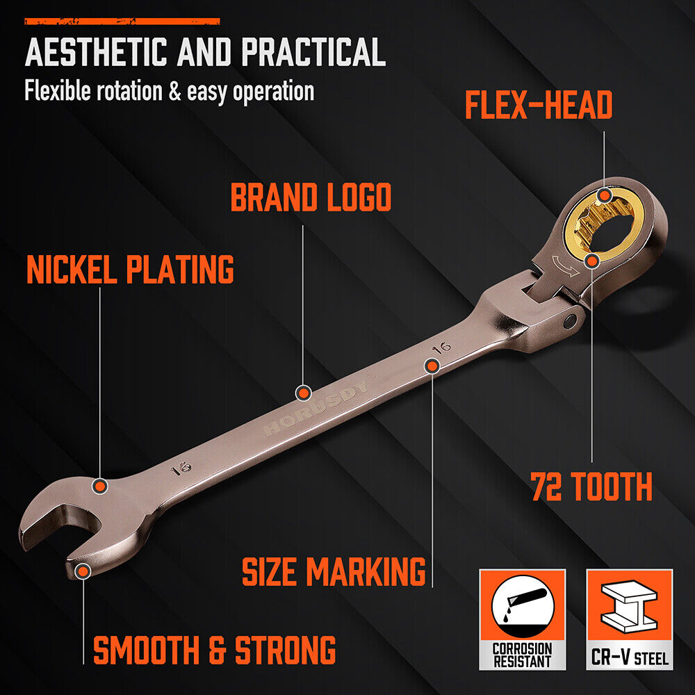 Flexible ratcheting wrench set sales