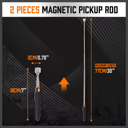 3-Piece Magnetic Pick-Up Tool Set – 16LB Telescopic Magnets + 360° Inspection Mirror