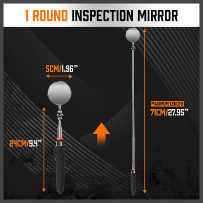 3-Piece Magnetic Pick-Up Tool Set – 16LB Telescopic Magnets + 360° Inspection Mirror