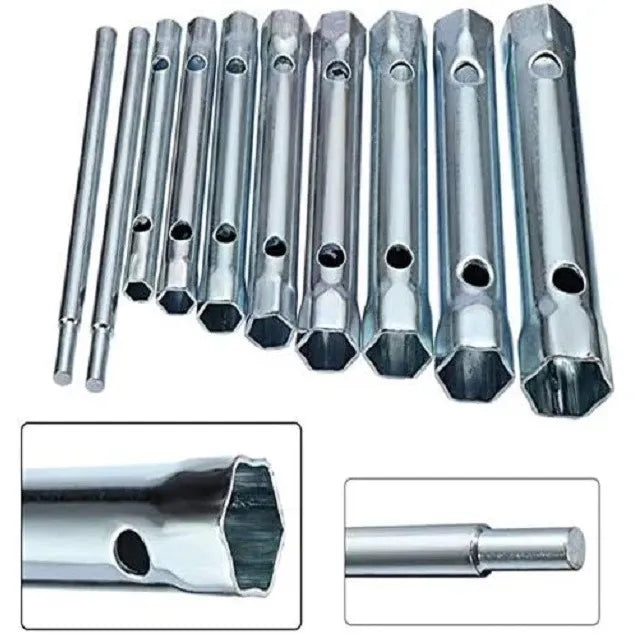 10 Piece Dual-Ended Spark Plug Socket & Plumber Back Nut Spanner Set 6–22mm - South East Clearance Centre