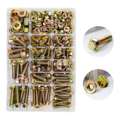 240-Piece 8.8 Grade Hexagon Flange Bolt & Nut Assortment Kit (M5–M8) - South East Clearance Centre