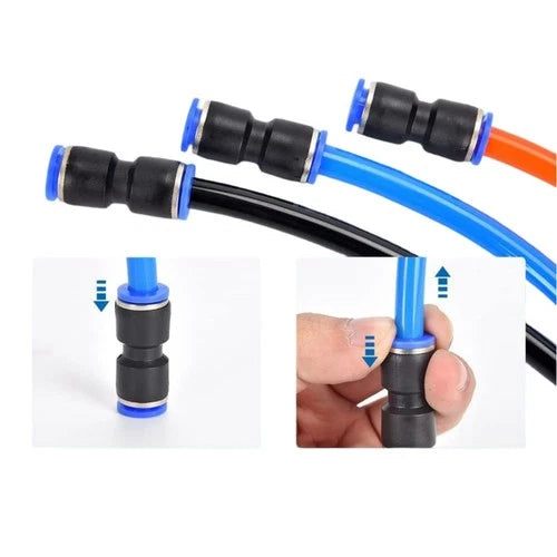 80pc Push Fit Straight Connectors Assortment Kit – 1/2", 3/8", 5/16", 1/4", 5/32" – Suits 4–12mm Tube (Air/Water Line Fittings) - South East Clearance Centre