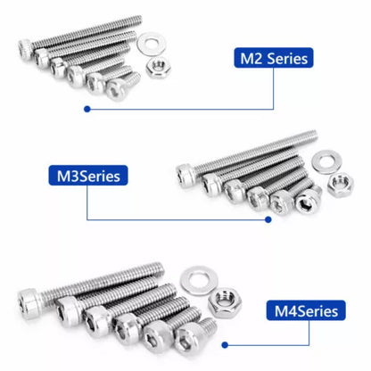 1080 Piece Hex Socket Head Screw Flat Washer and Nut Assortment Kit - South East Clearance Centre