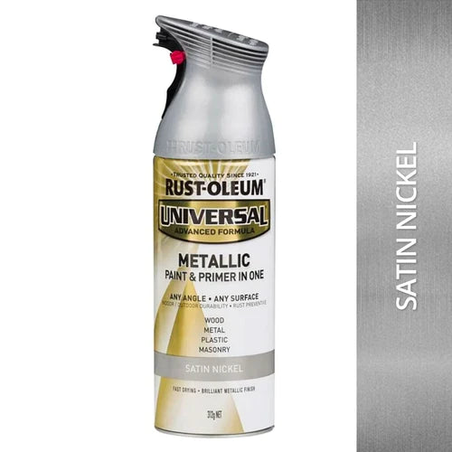 Rust Oleum Universal Metallic Spray Paint | 252886 Satin Nickel - South East Clearance Centre