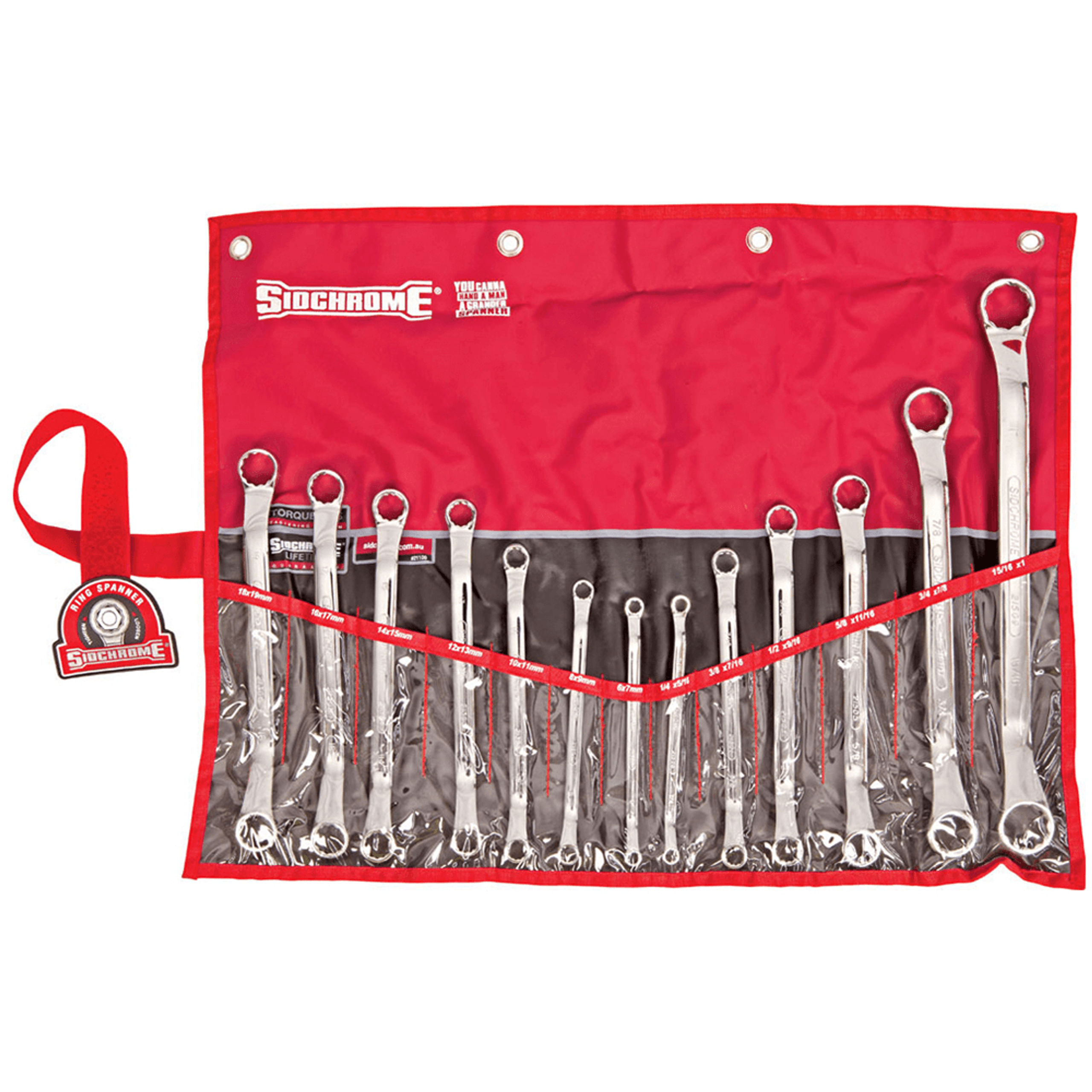 Sidchrome 13 Piece Ring Spanner Metric/AF Set - SCMT21100