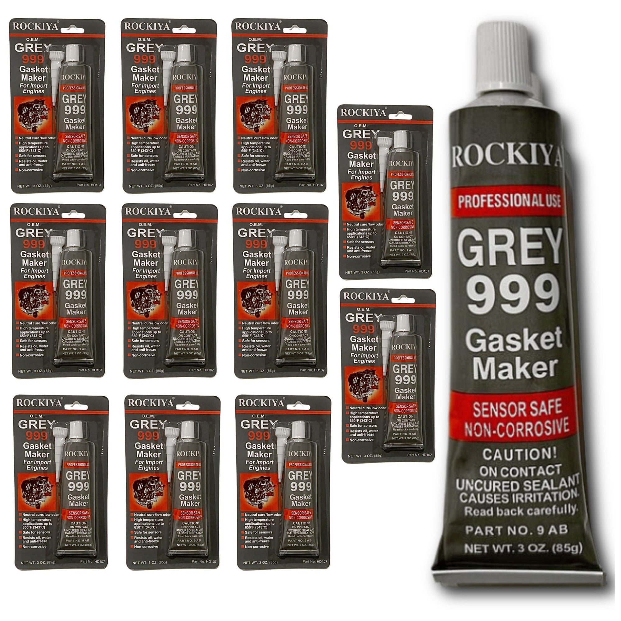 (Pack of 12) Grey Gasket 999 Maker 85g for import engines - South East Clearance Centre