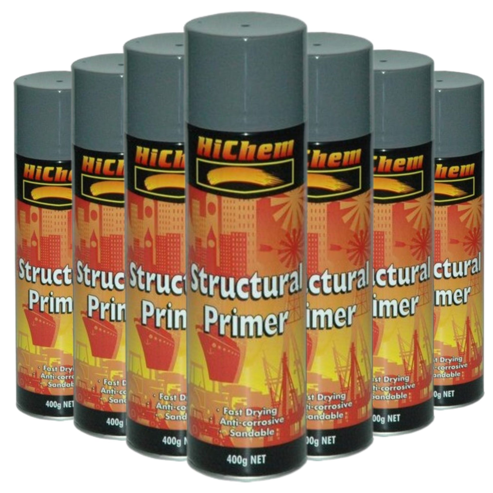 HiChem Structural Primer GREY, 400g (12 Cans) - South East Clearance Centre