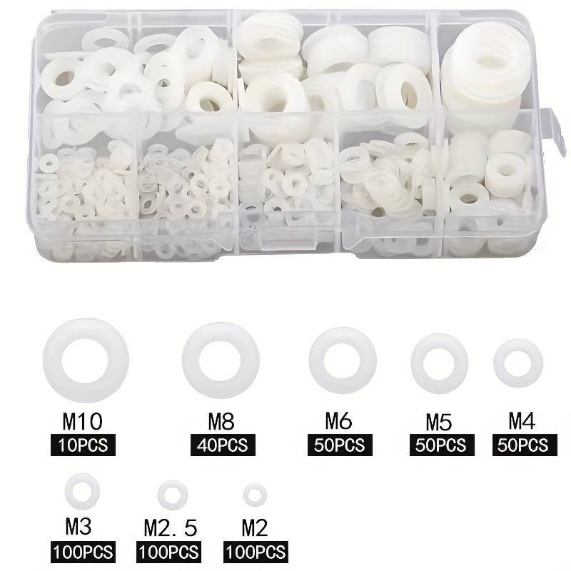 500 Piece Nylon White Washer Assortment Kit | M2-M10 - South East Clearance Centre