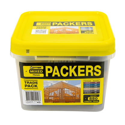 OTTER 550 Piece 75mm Mixed Window Packers Bucket WPKR75550