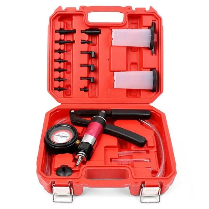 21 Piece Vacuum Pressure Pump Brake Bleeding Tester Kit | Fluid Bleeder Hand Held - South East Clearance Centre