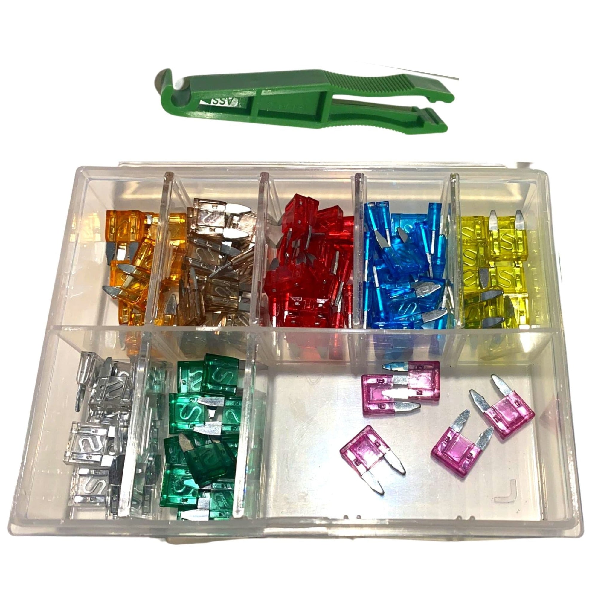100 Piece Mini Wedge Fuse Assortment Kit with Fuse Tool - South East Clearance Centre