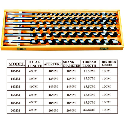 Auger Wood Drill Bit Set | 6 Piece Set | 10-20mm | 460mm - South East Clearance Centre