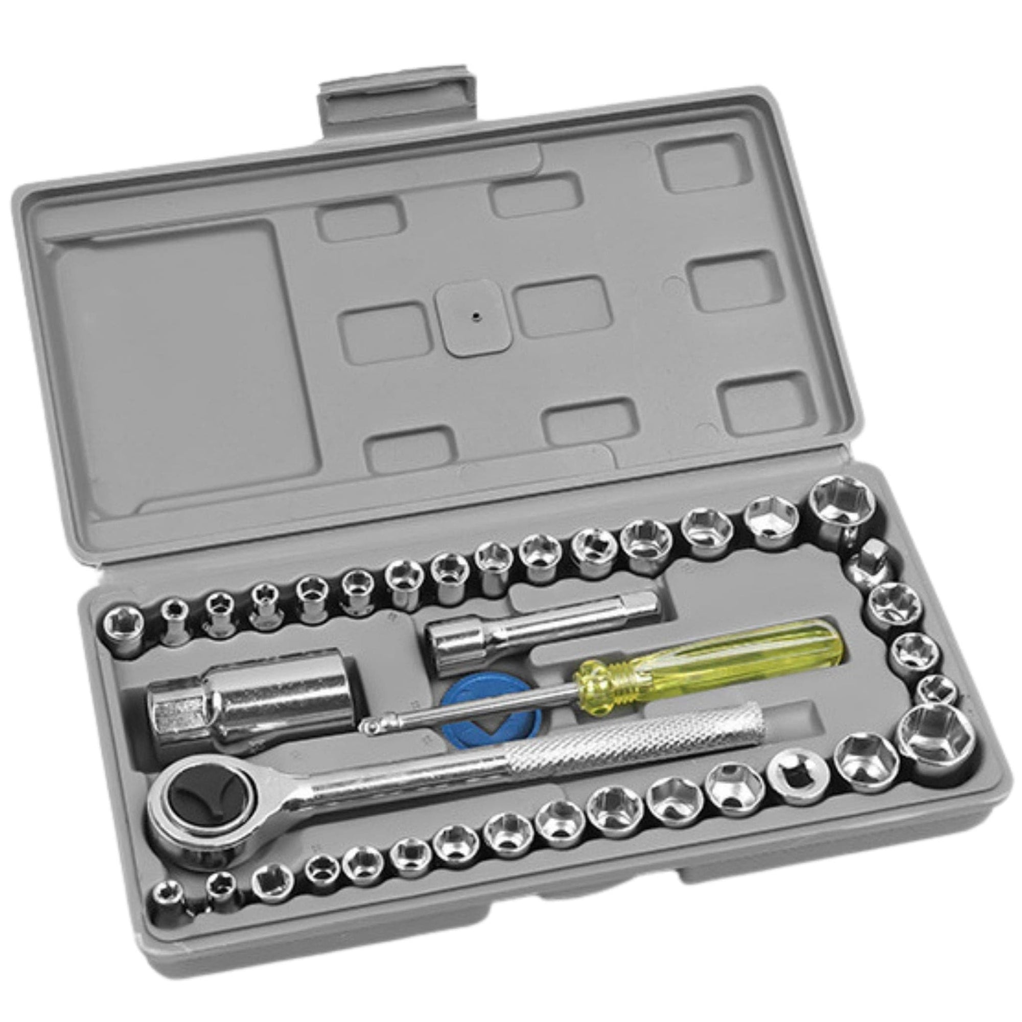 40 piece Socket Wrench Tool Set Repair Maintenance Kit In Box - South East Clearance Centre