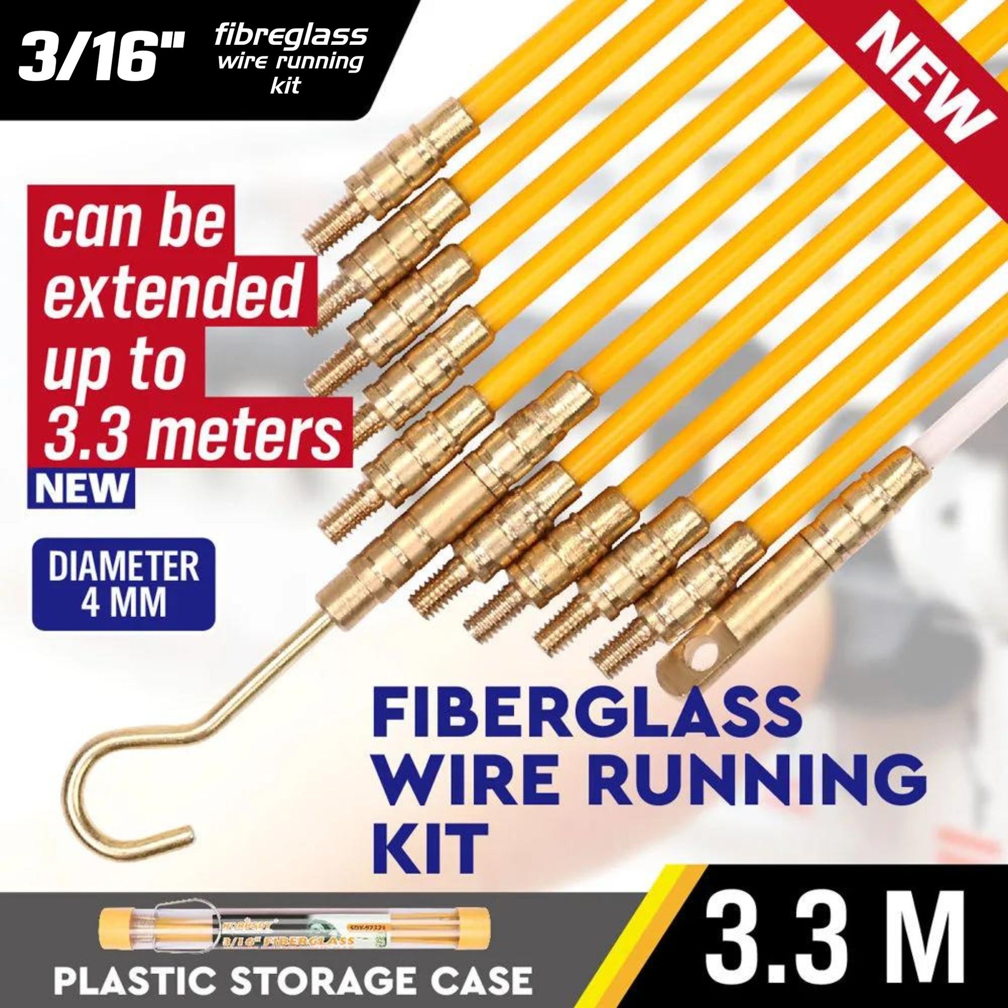 3/16" | 3.3m Fibreglass Wire Running Kit - South East Clearance Centre