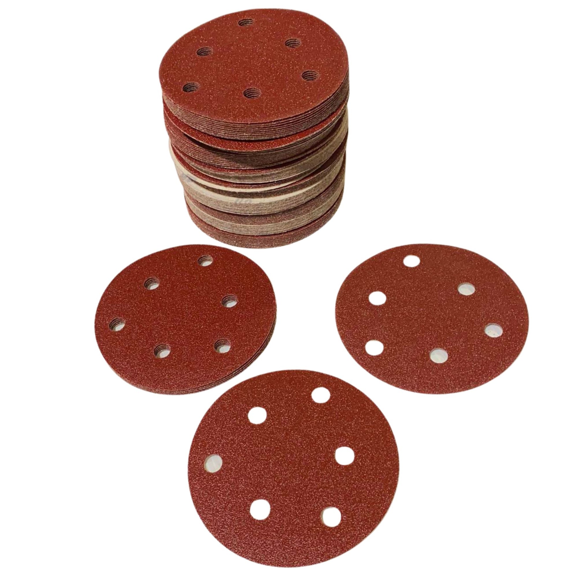 100 Pack - 125mm / 5" Velcro Sanding Disc | 80 Grit - South East Clearance Centre