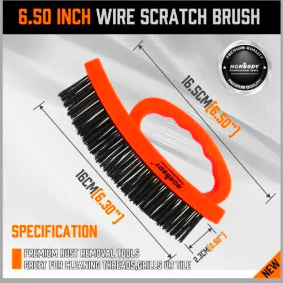 Wire Scratch Brush 6.5 “ | Durable Steel Wire | Comfortable Handle ...