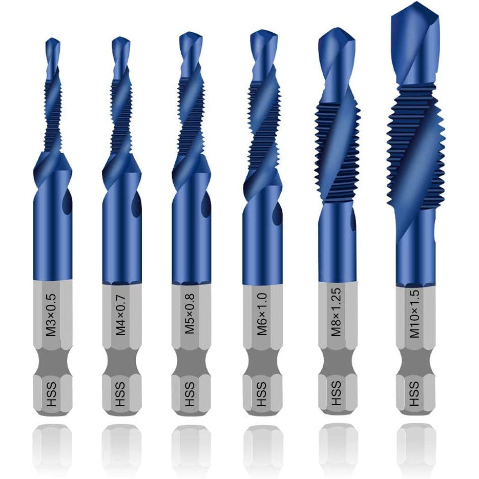 6 Piece 1/4" -Screw Thread Drill Bill Set | Nano Blue Coating | M3 - M10 - South East Clearance Centre