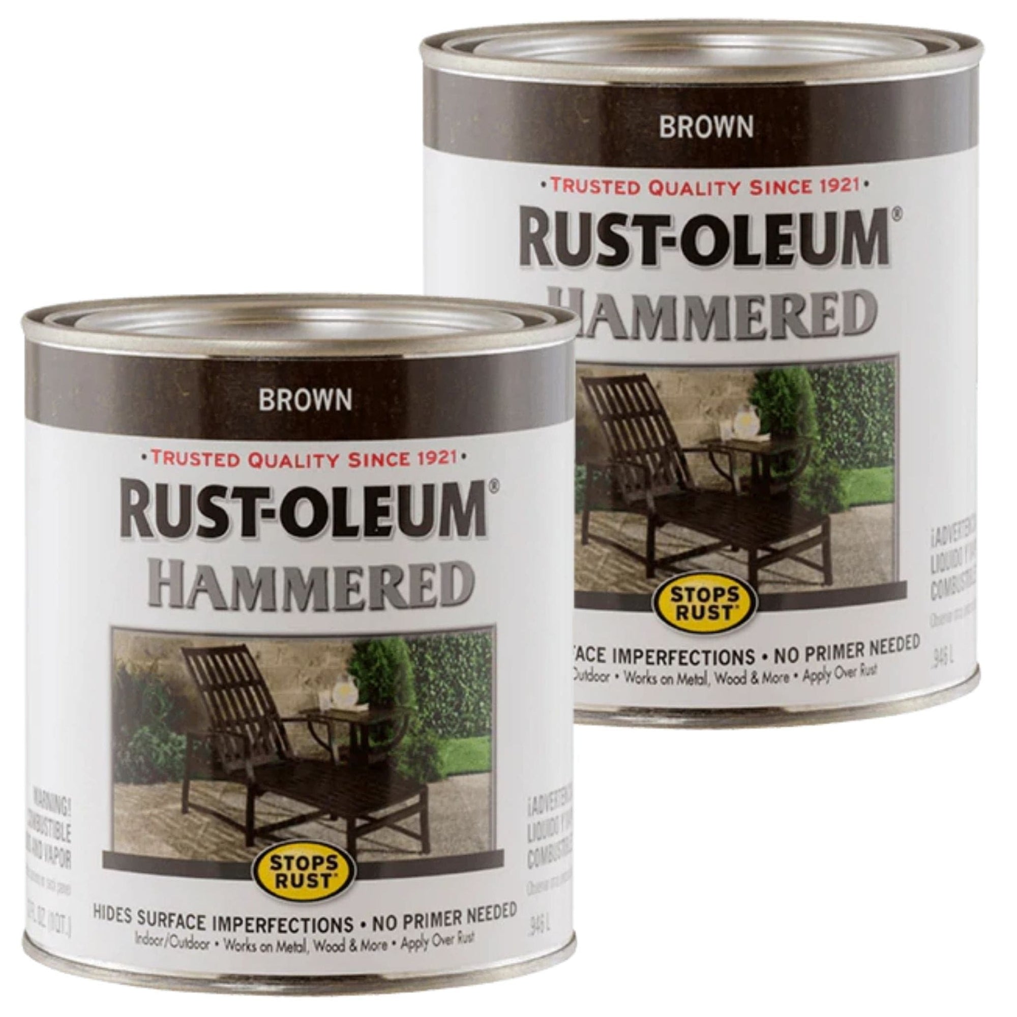 Rustoleum Stops Rust Hammered Paint - 946ml (2 PACK) - Brown - South East Clearance Centre