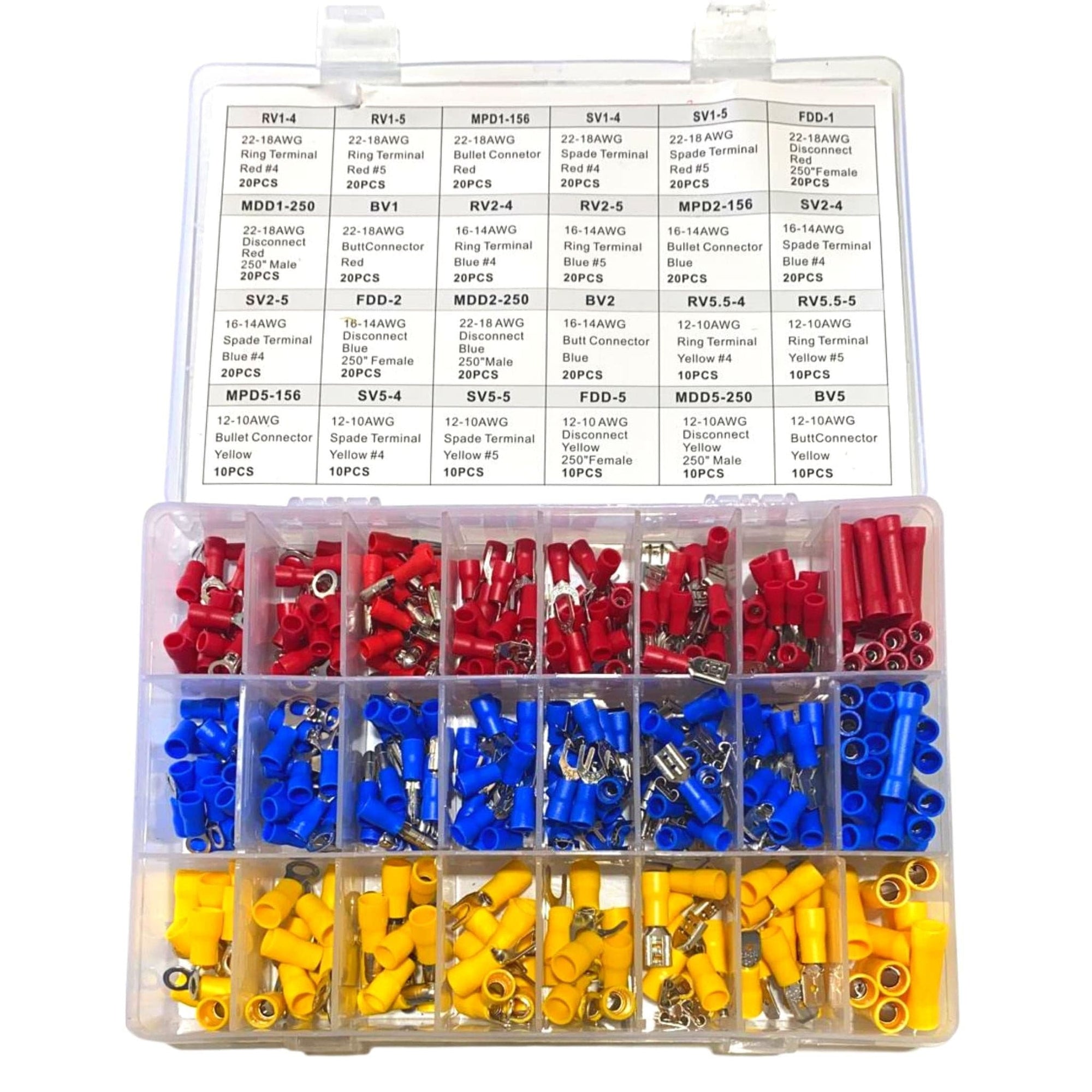 400 Pieces Assorted Crimp Spade Terminal Insulated Electrical Wire Connector Kit - South East Clearance Centre