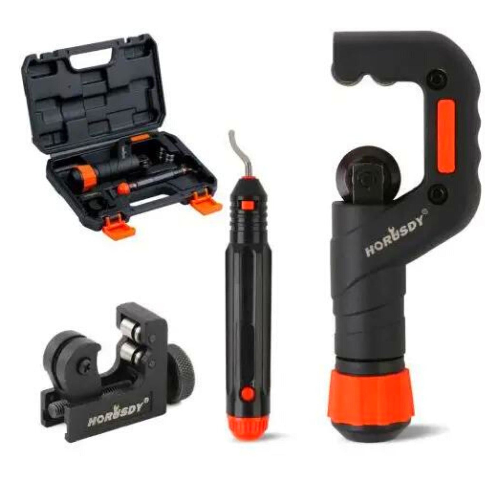 3 Piece Tube Pipe Cutter Set | Heavy Duty Copper Pipe PVC Thin Steel Cut with Deburring Tool - South East Clearance Centre