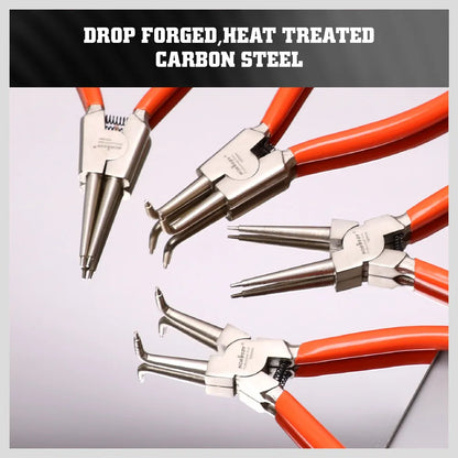 4-Piece 7″ Circlip Pliers Set | Internal, External, Bent, Straight Snap - South East Clearance Centre