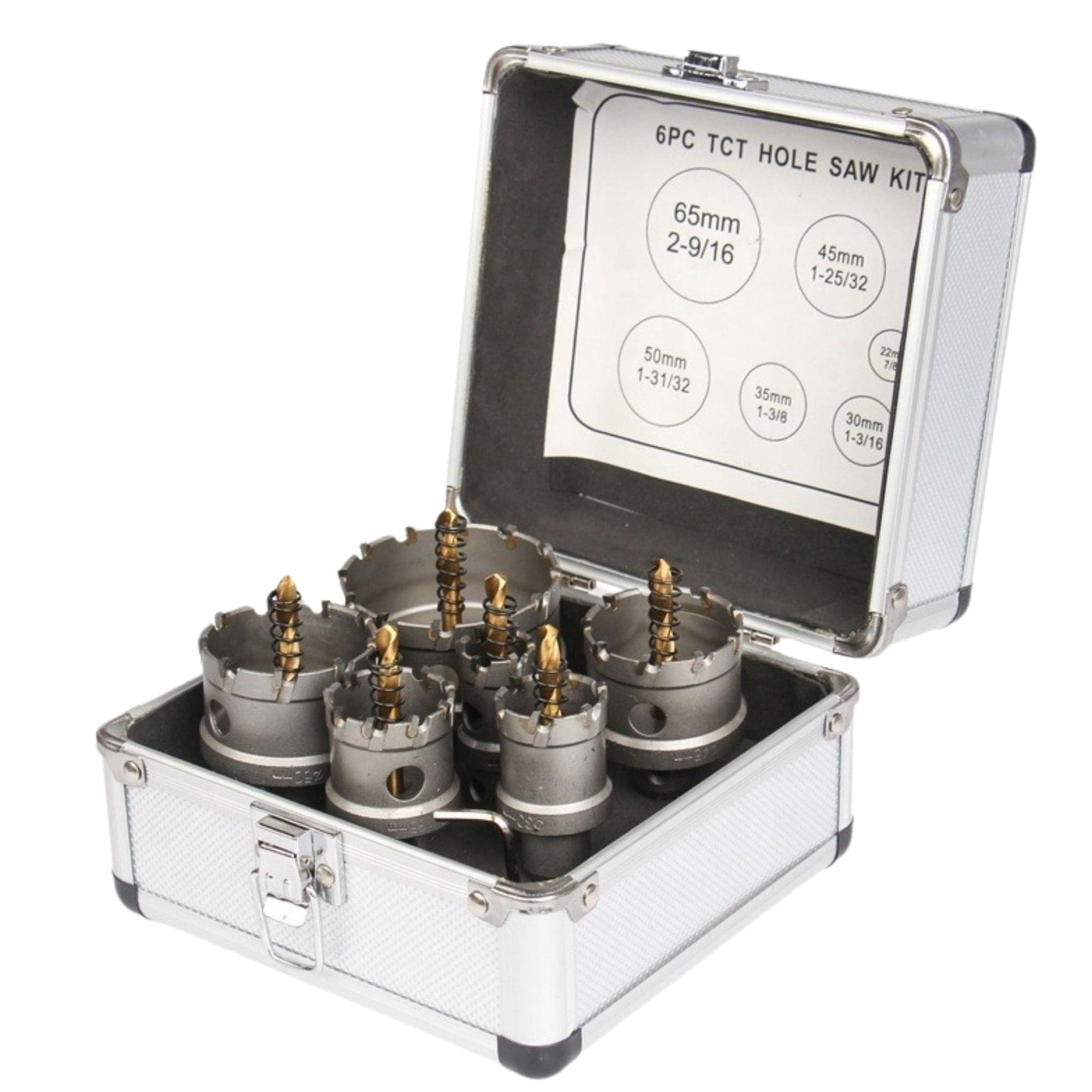 6 Piece Hole Saw Kit for Metal and Stainless Steel - South East Clearance Centre