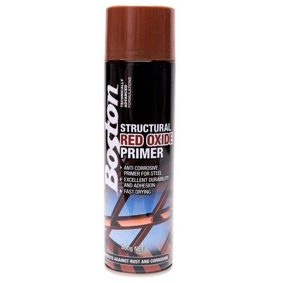 Boston Aerosol Structural Red Oxide Primer 400g (BT258) - South East Clearance Centre