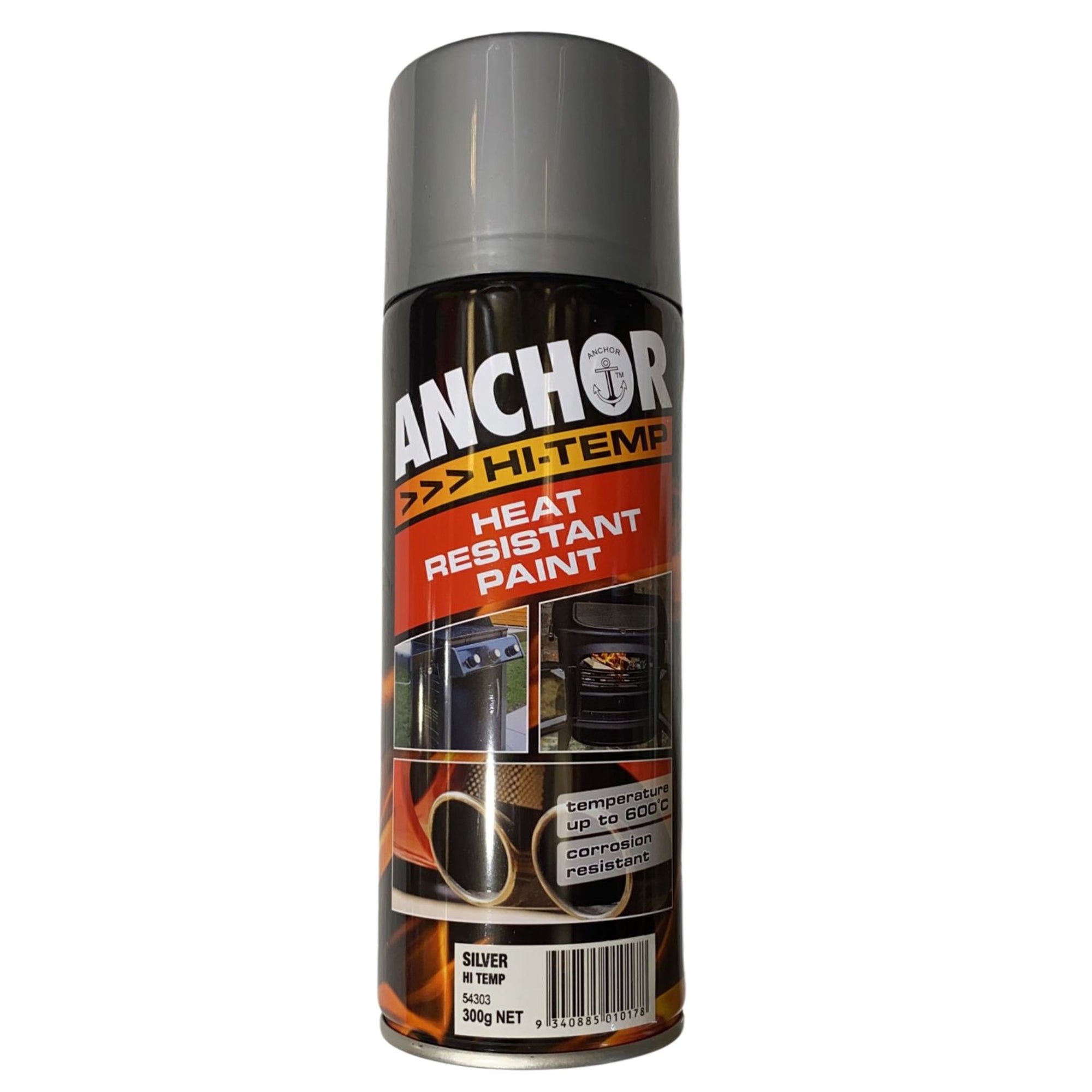 BOSTON ANCHOR HI TEMP HEAT RESISTANT PAINT  | Up to 600° | 300g - SILVER - South East Clearance Centre