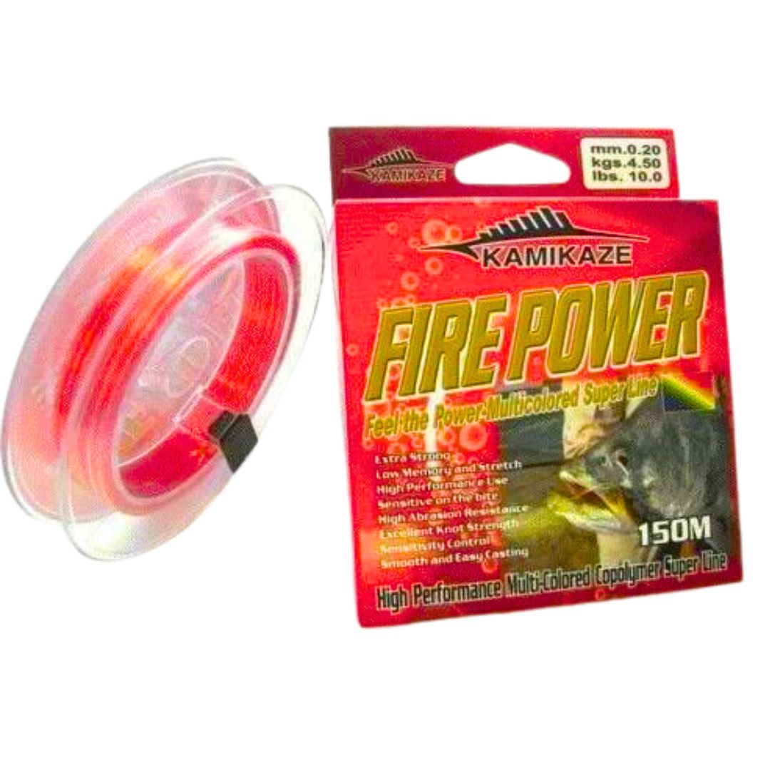 Kamikaze Multicolored FIREPOWER Super Line 150m 10lb Red & Yellow - South East Clearance Centre