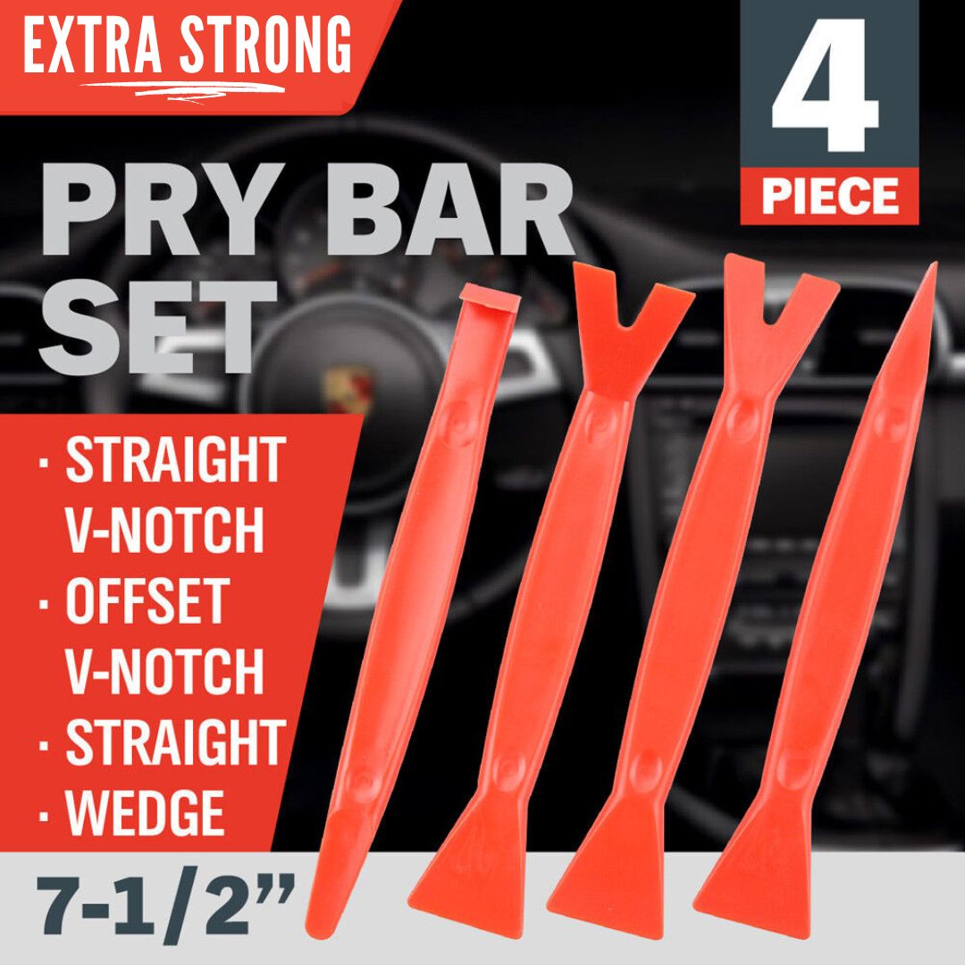 4 Piece Pry Bar Set | Plastic Trim Automotive Moulding Removal Tool - South East Clearance Centre